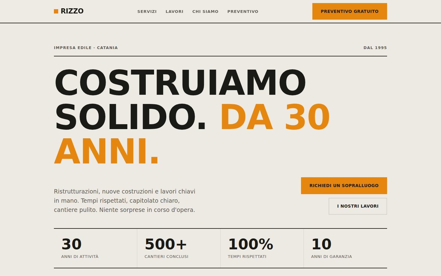 Demo dimostrativa — sito per impresa edile