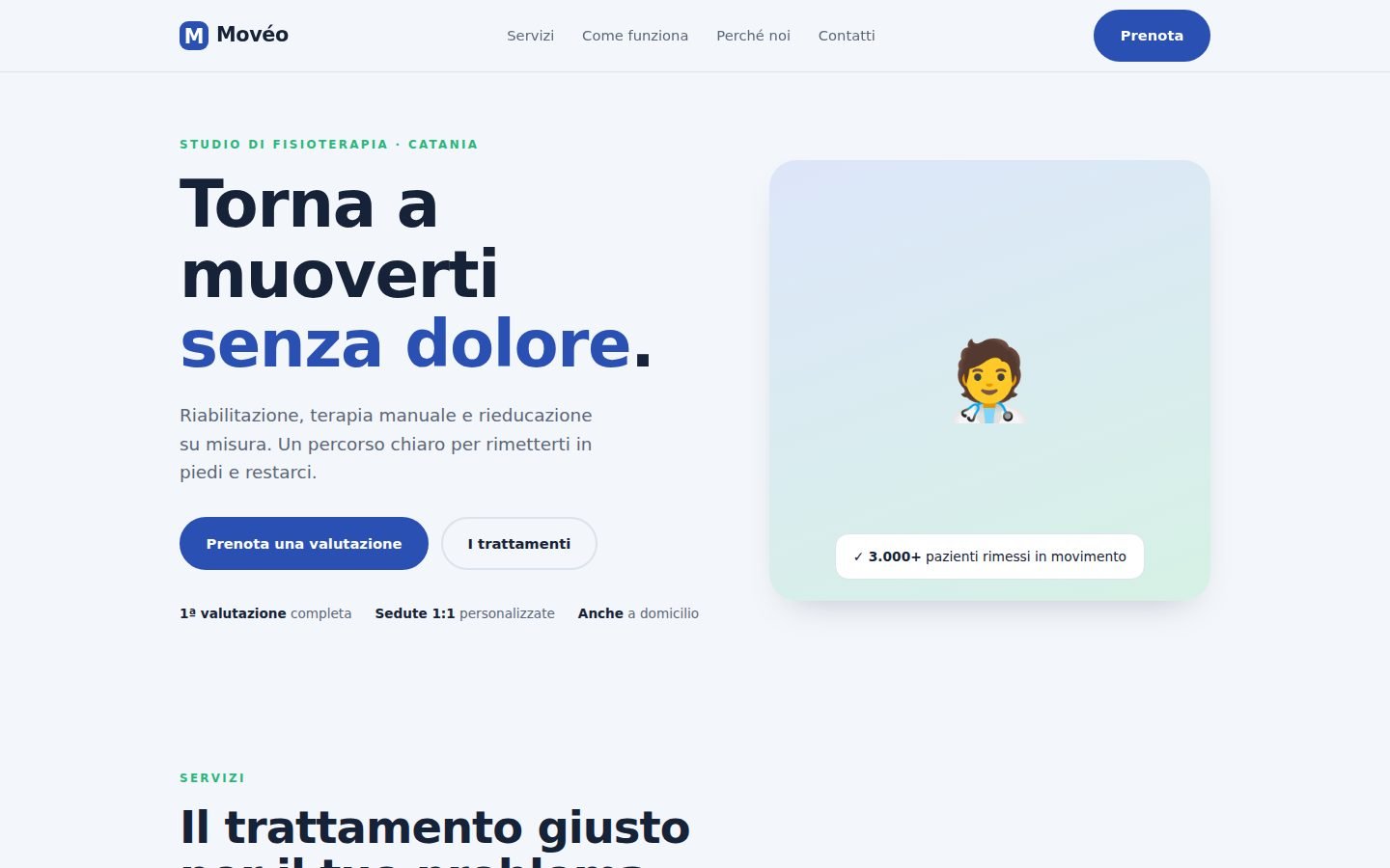 Demo dimostrativa — sito per fisioterapista