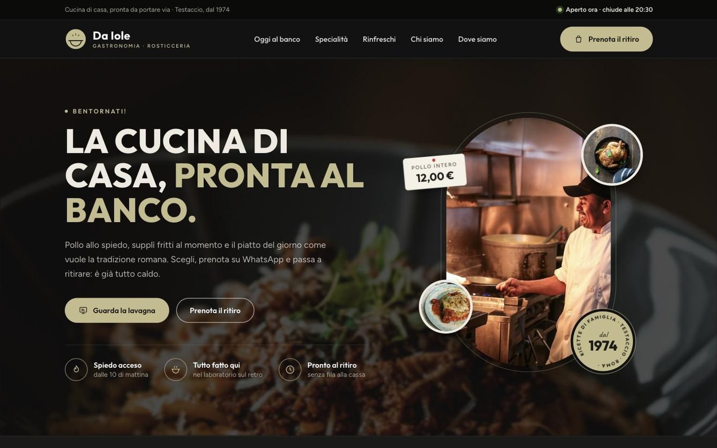 Demo dimostrativa — sito per gastronomia